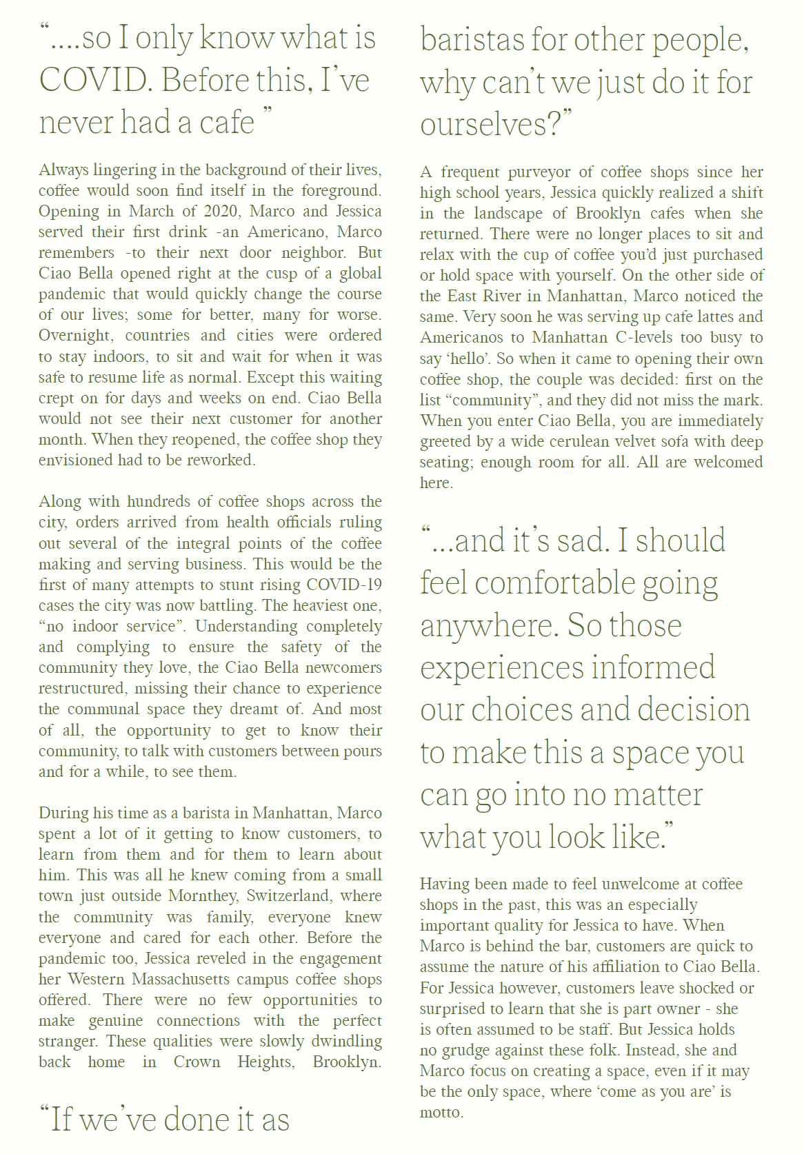 Ciao Bella (Feature Writing) preview