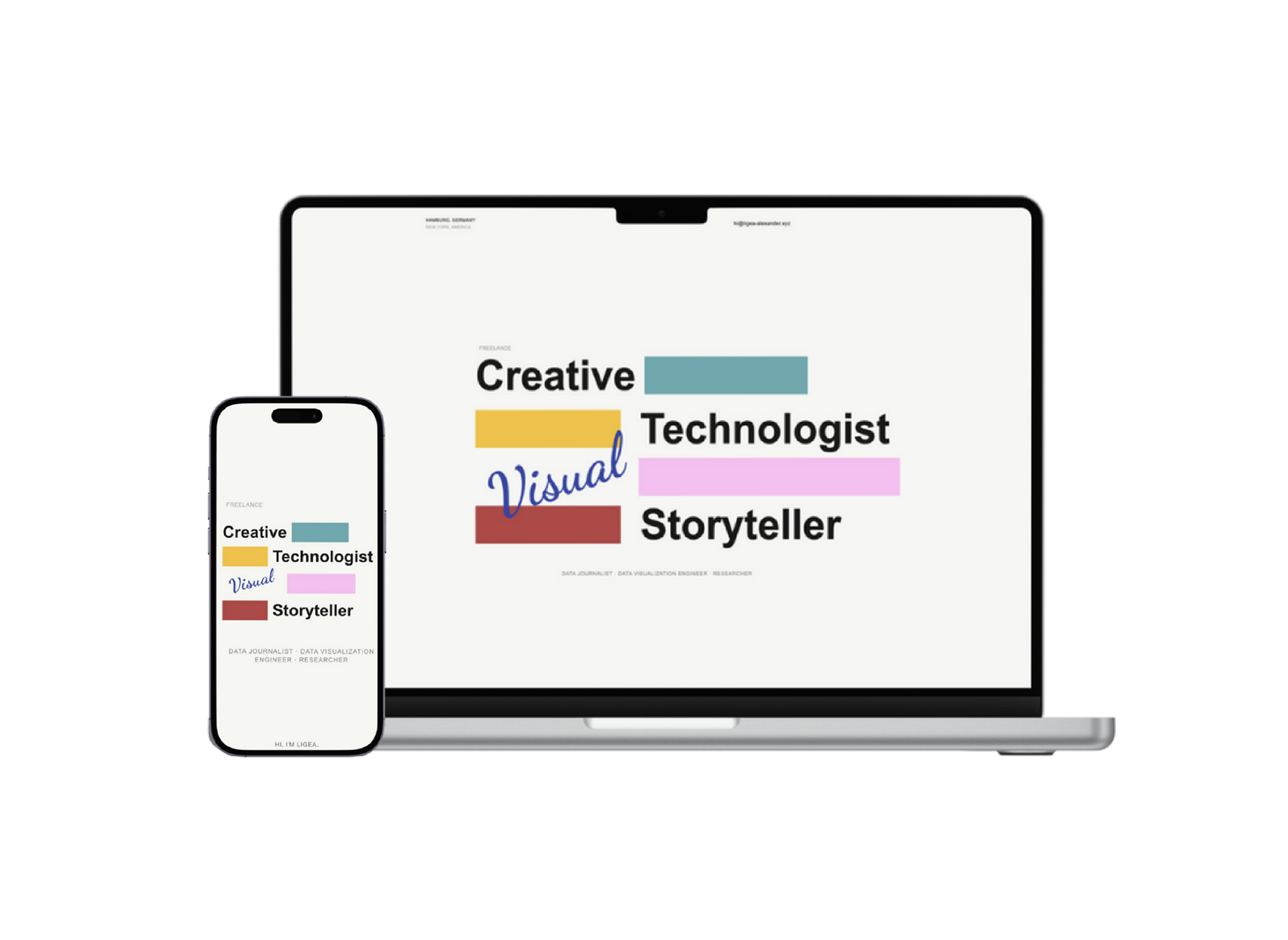 Desktop and mobile portfolio hero designs